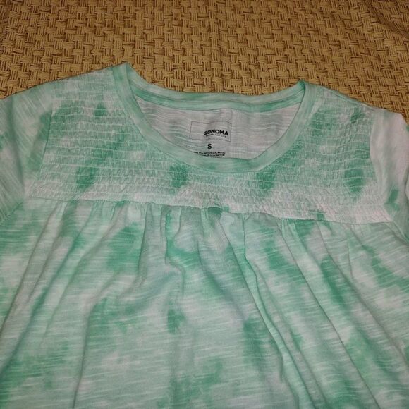New Sonoma Green Tie Dyed Top Size Women's Small - Picture 2 of 2